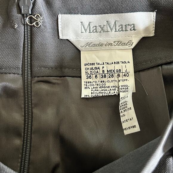 Max Mara Skirt Size 6 Gray Wool Blend Basic Classic Minimal Designer Lined - Picture 2 of 8